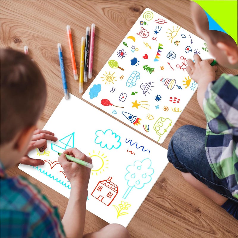 SpriteGru 8 Packs Small Whiteboards, Double Sided Dry Erase Blank Board, Writable and Erasable White Board for Office, Home, Classroom, Math, Drawing (Each Measures 12” x 9”) - Image 5